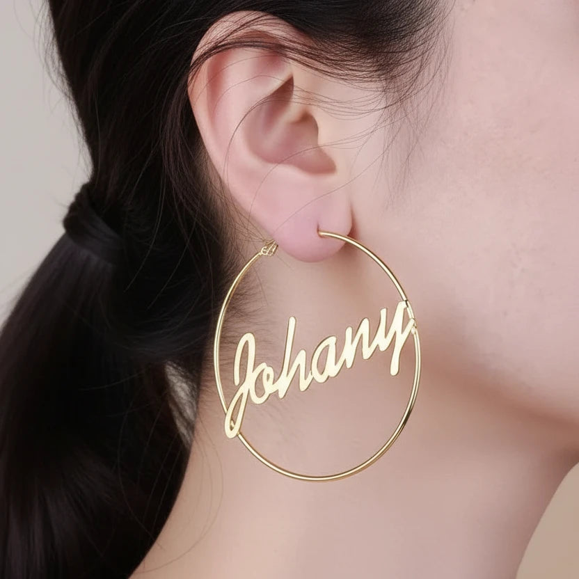 Classic Hoop Name Earrings