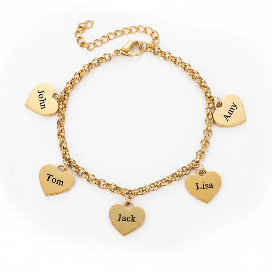 Heart Charm Name Bracelet