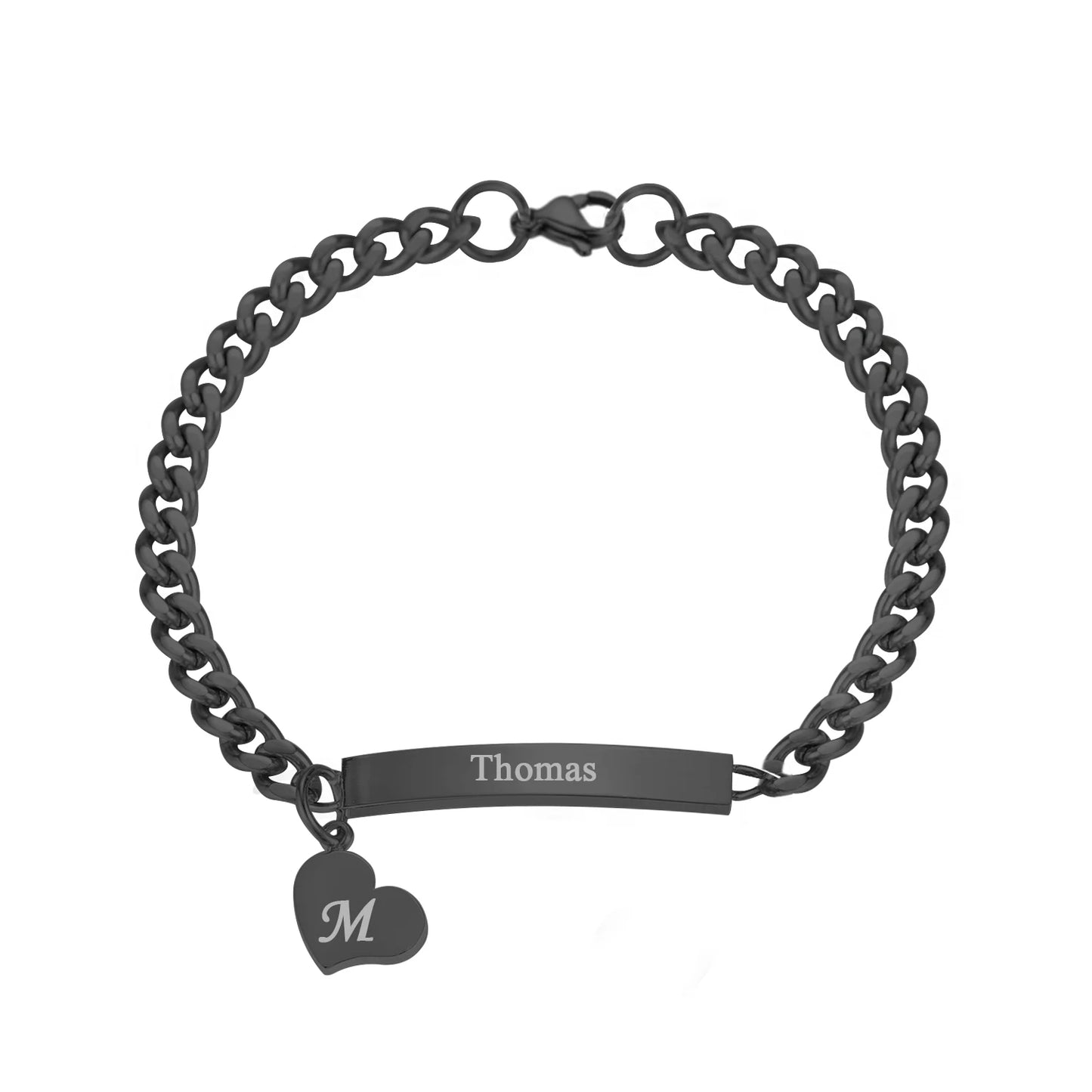 Personalised Baby & Mama Heart Charm Name Bracelet