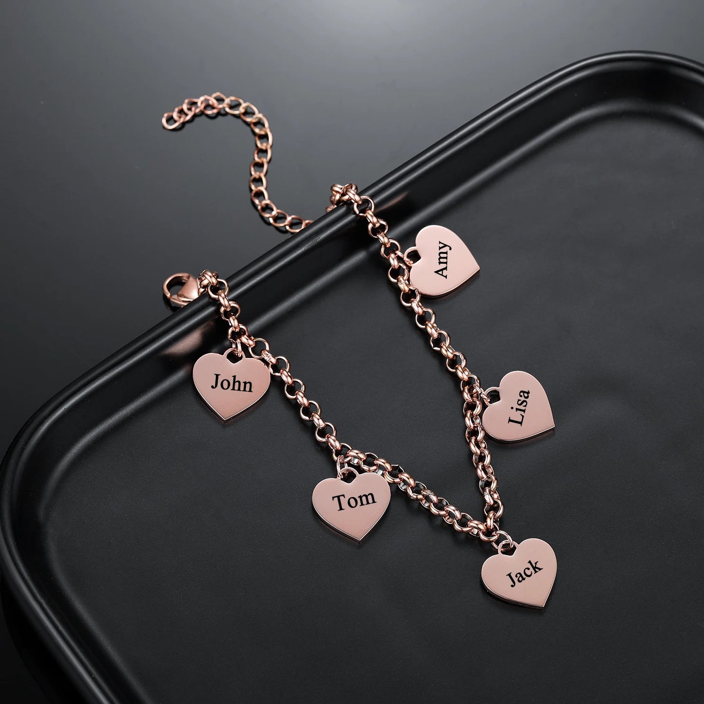 Heart Charm Name Bracelet