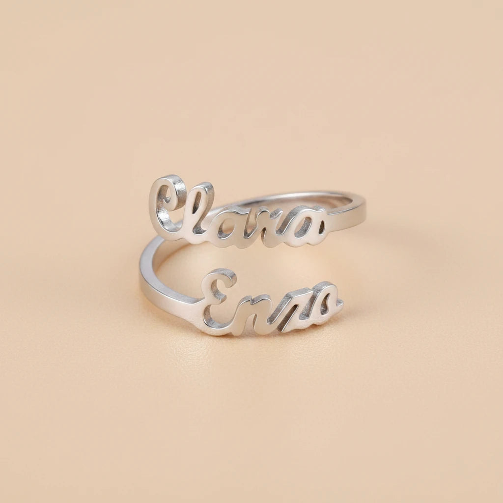 Classic Double Name Ring