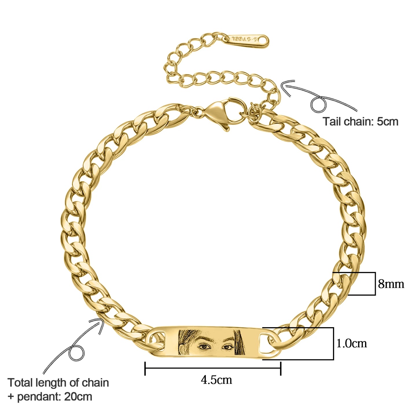 Personalised Eyes Photo Bracelet