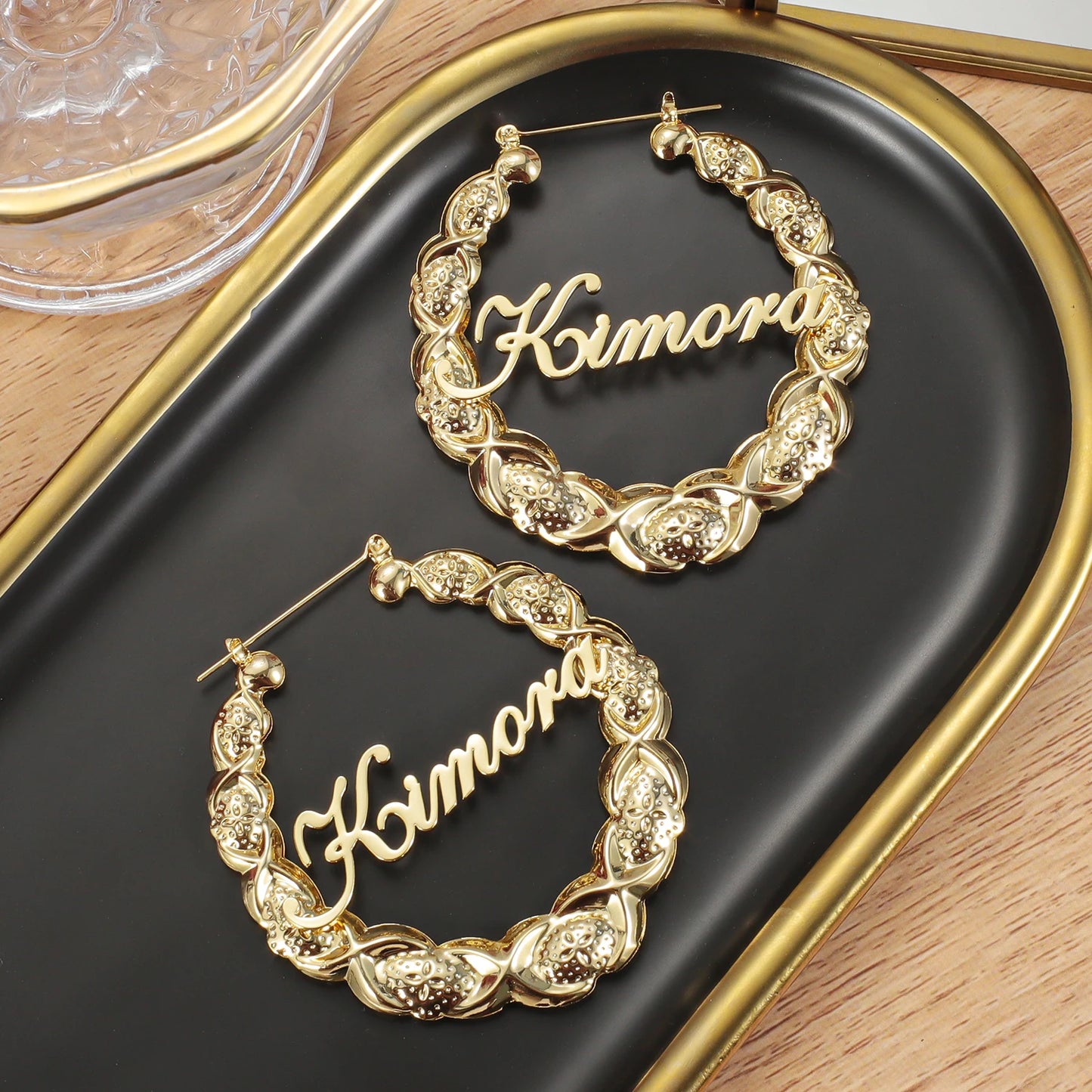 Infinity Hoop Name Earrings