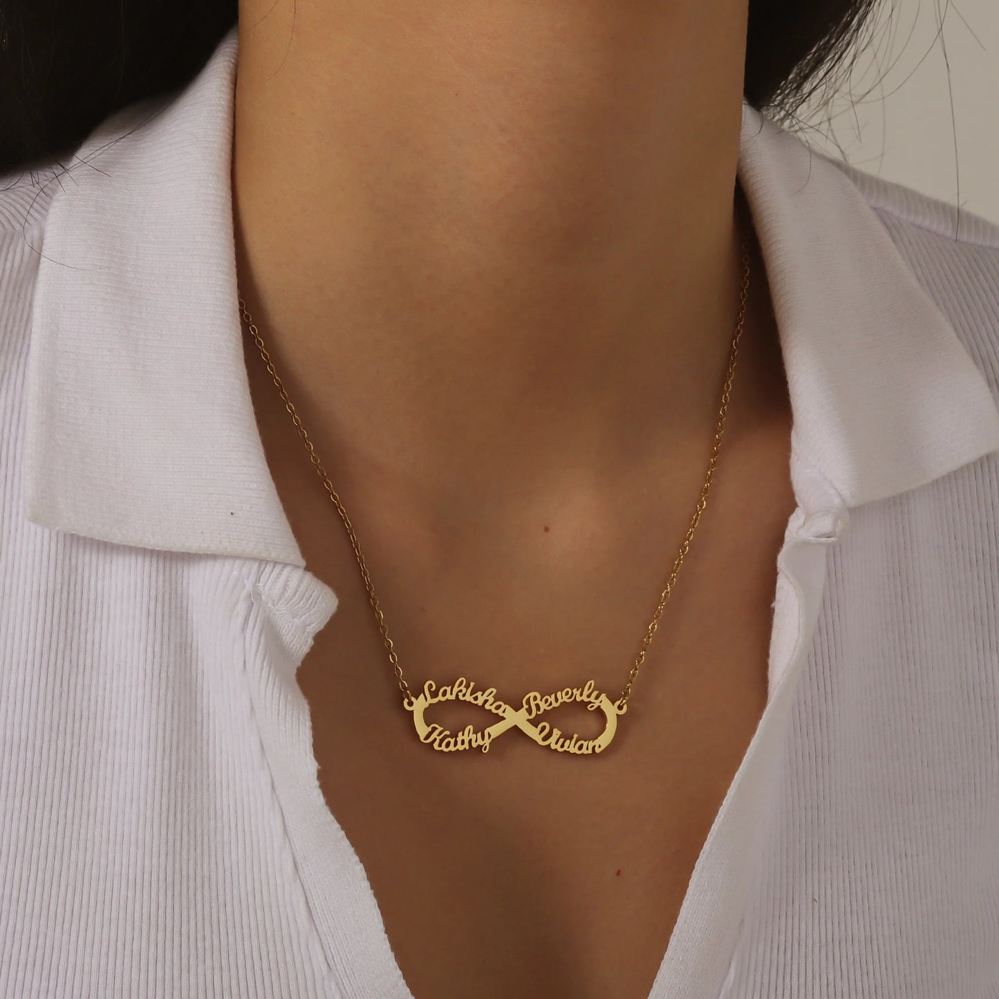 Classic Infinity Family Name Necklace
