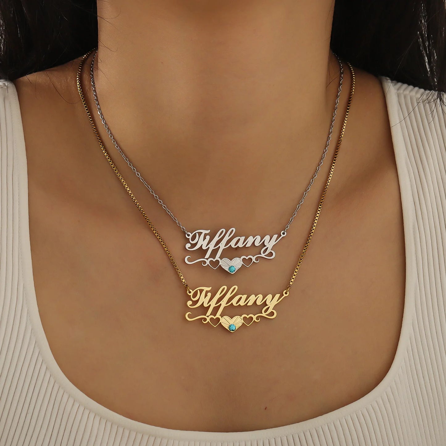 Arch of Love Birthstone Name Necklace