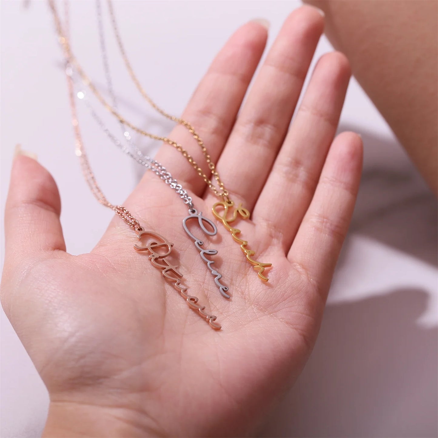 Vertical Signature Name Necklace