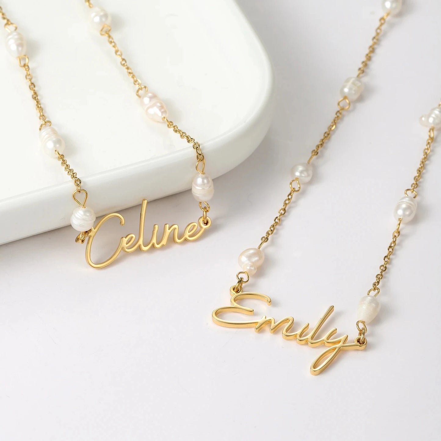 Pearl Beaded Name Necklace
