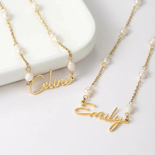 Pearl Beaded Name Necklace
