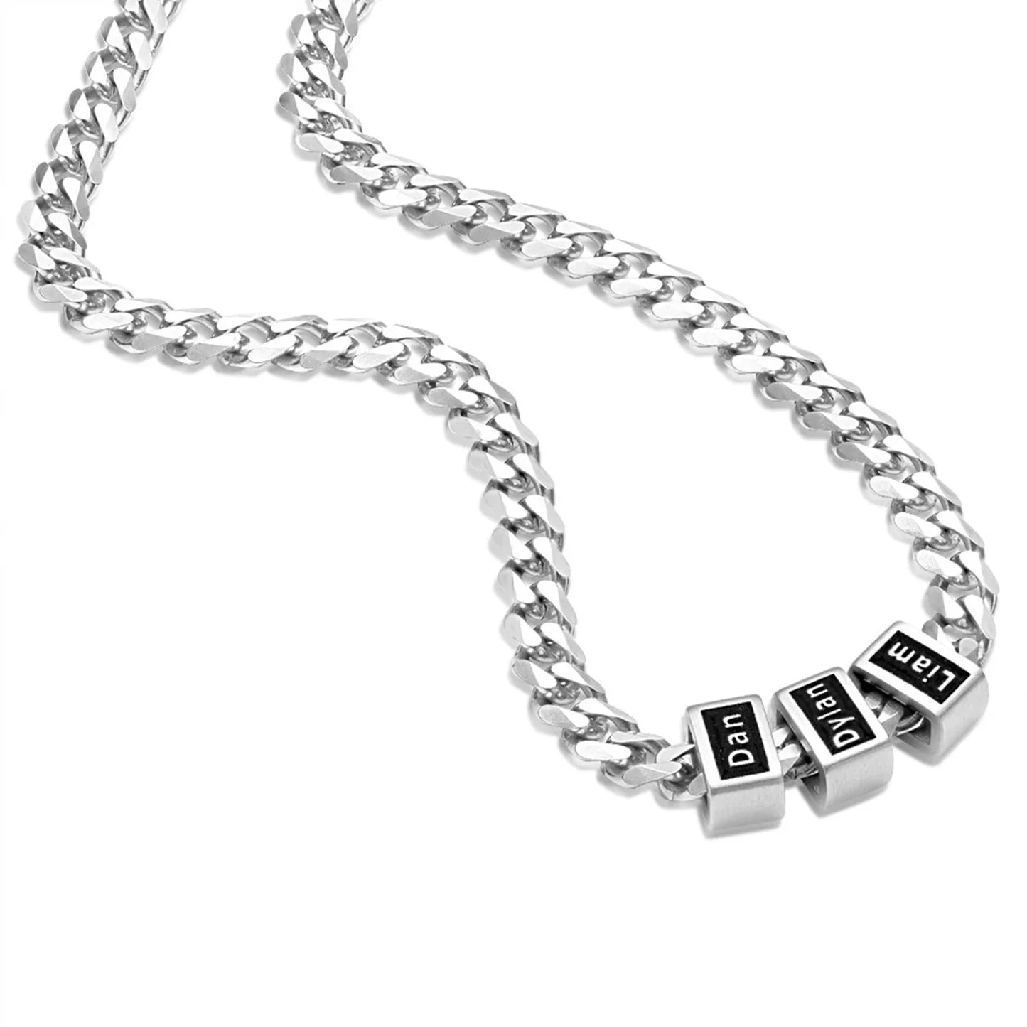 Curb Chain Multi Name Necklace - MEN