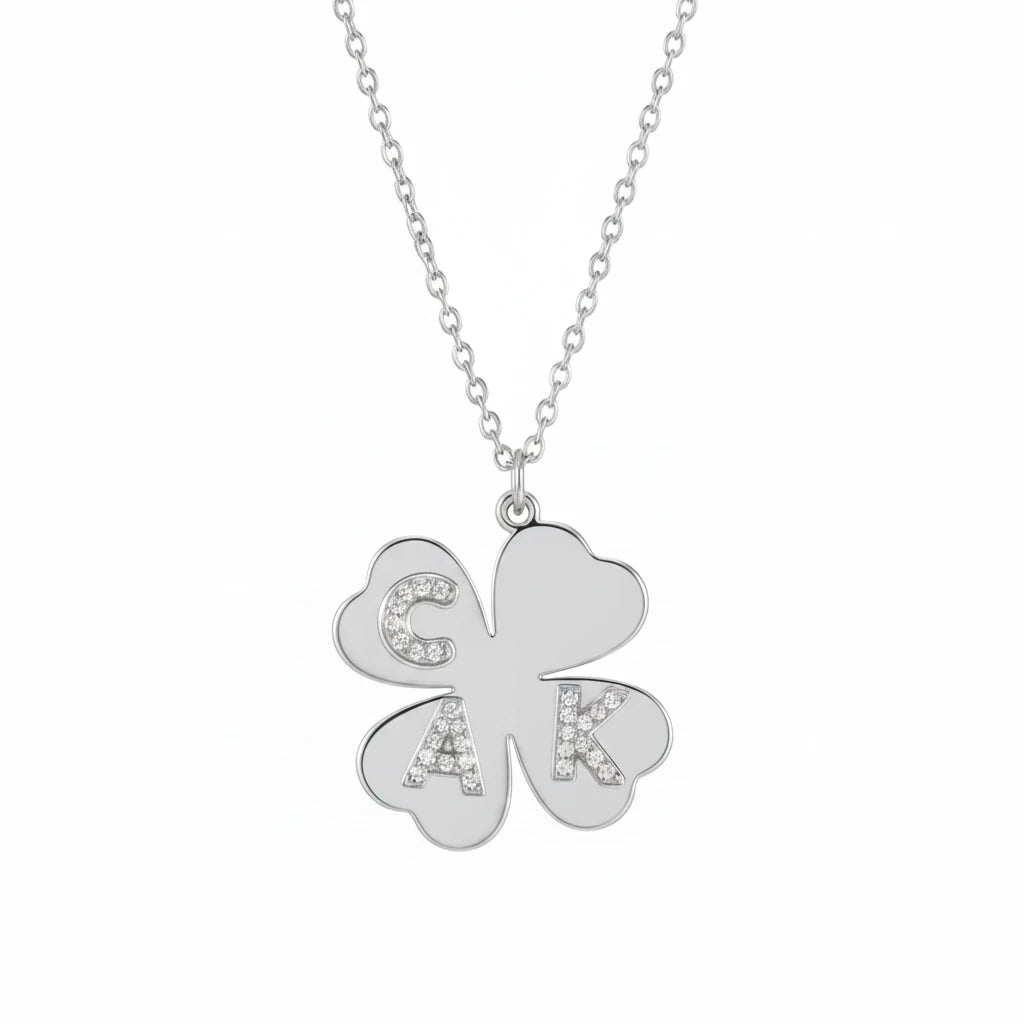 Lucky Clover Initial Necklace