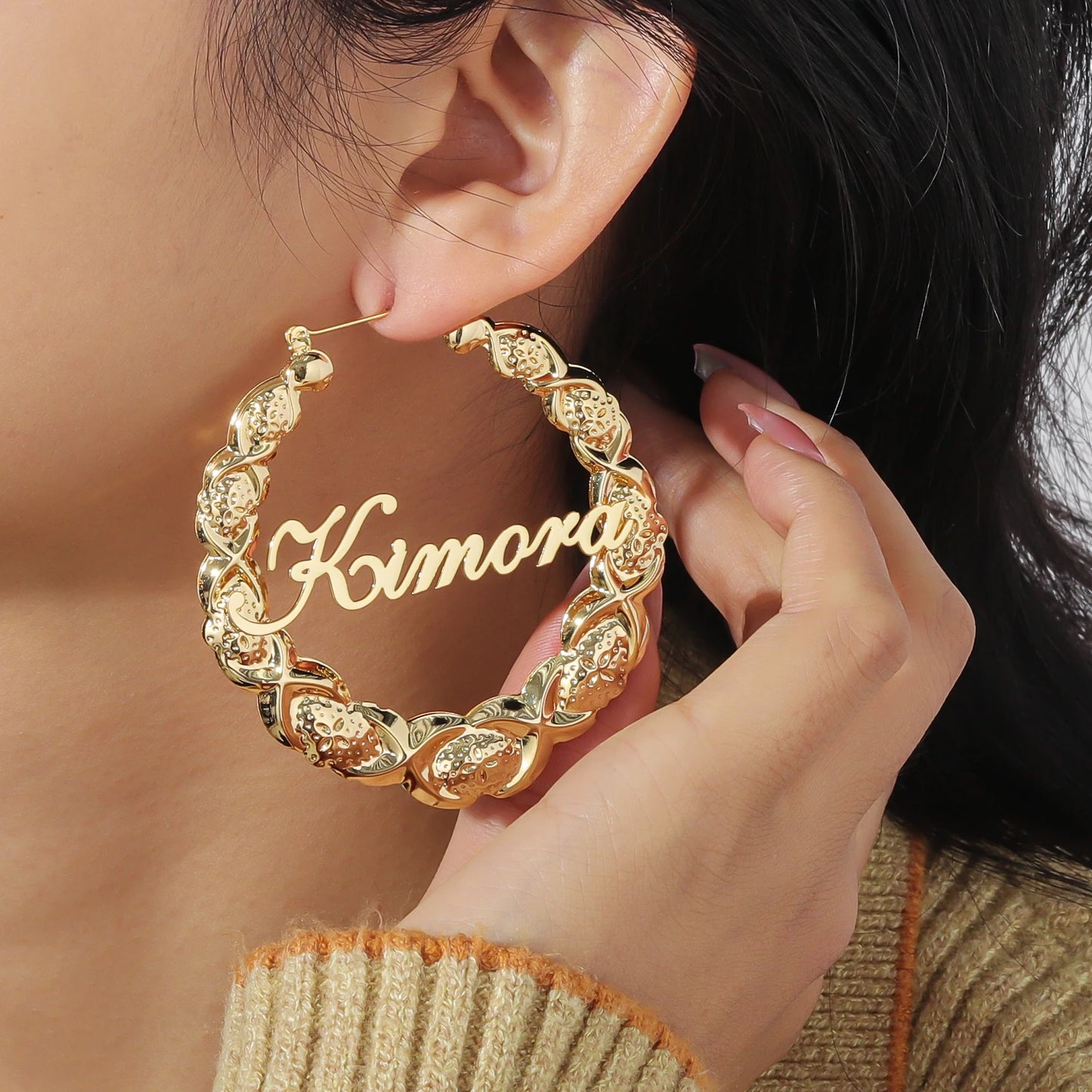 Infinity Hoop Name Earrings