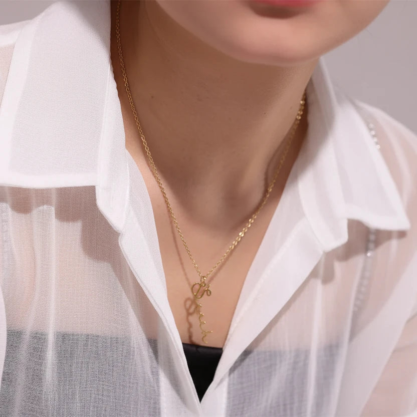 Vertical Signature Name Necklace