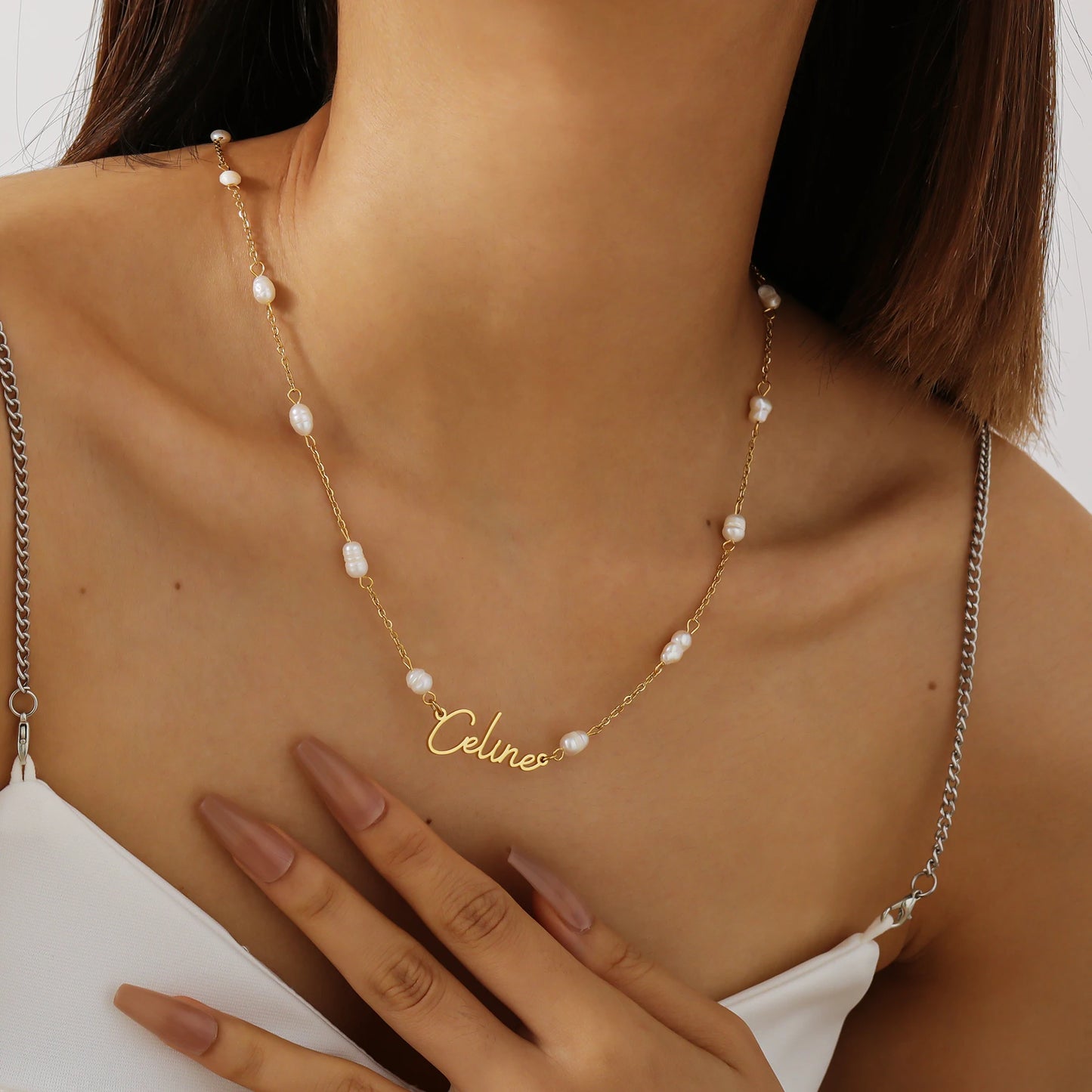 Pearl Beaded Name Necklace