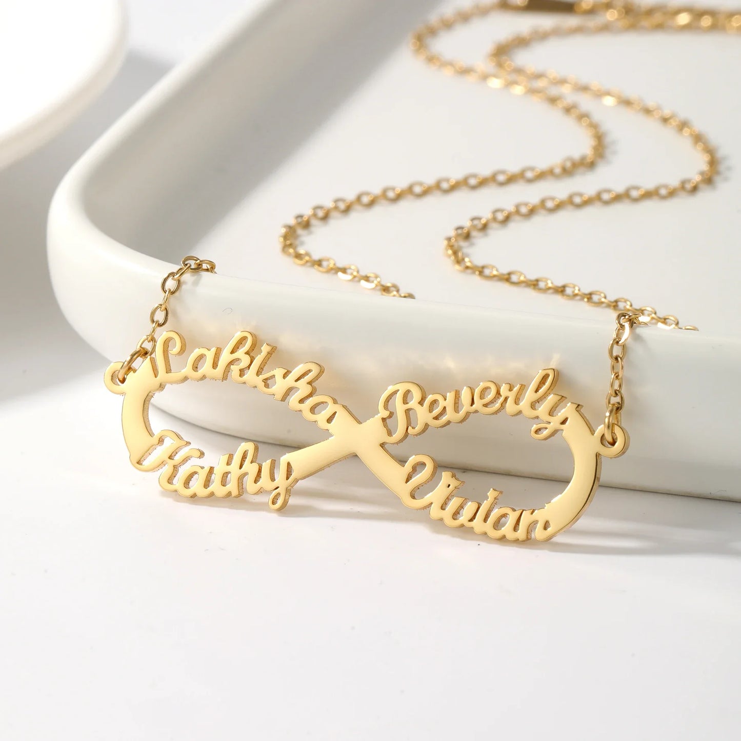 Classic Infinity Family Name Necklace