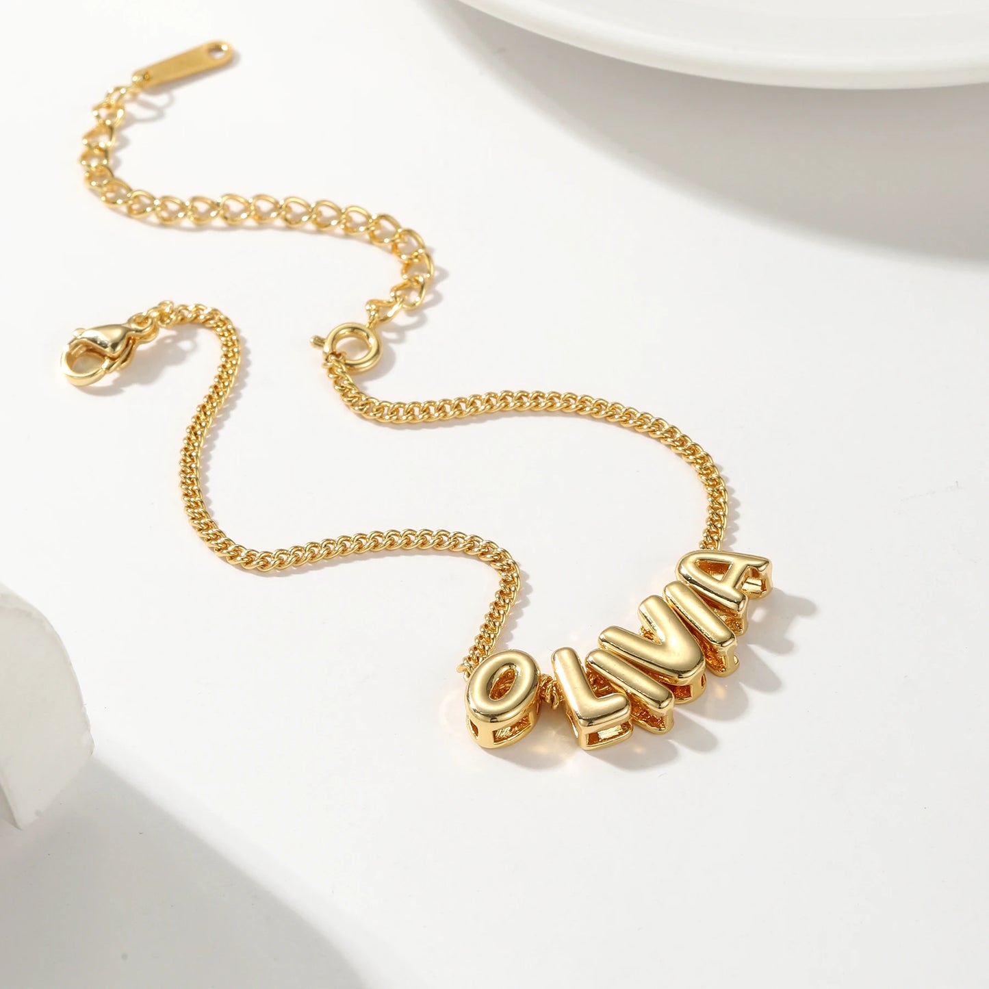 Classic Bubble Letter Name Bracelet
