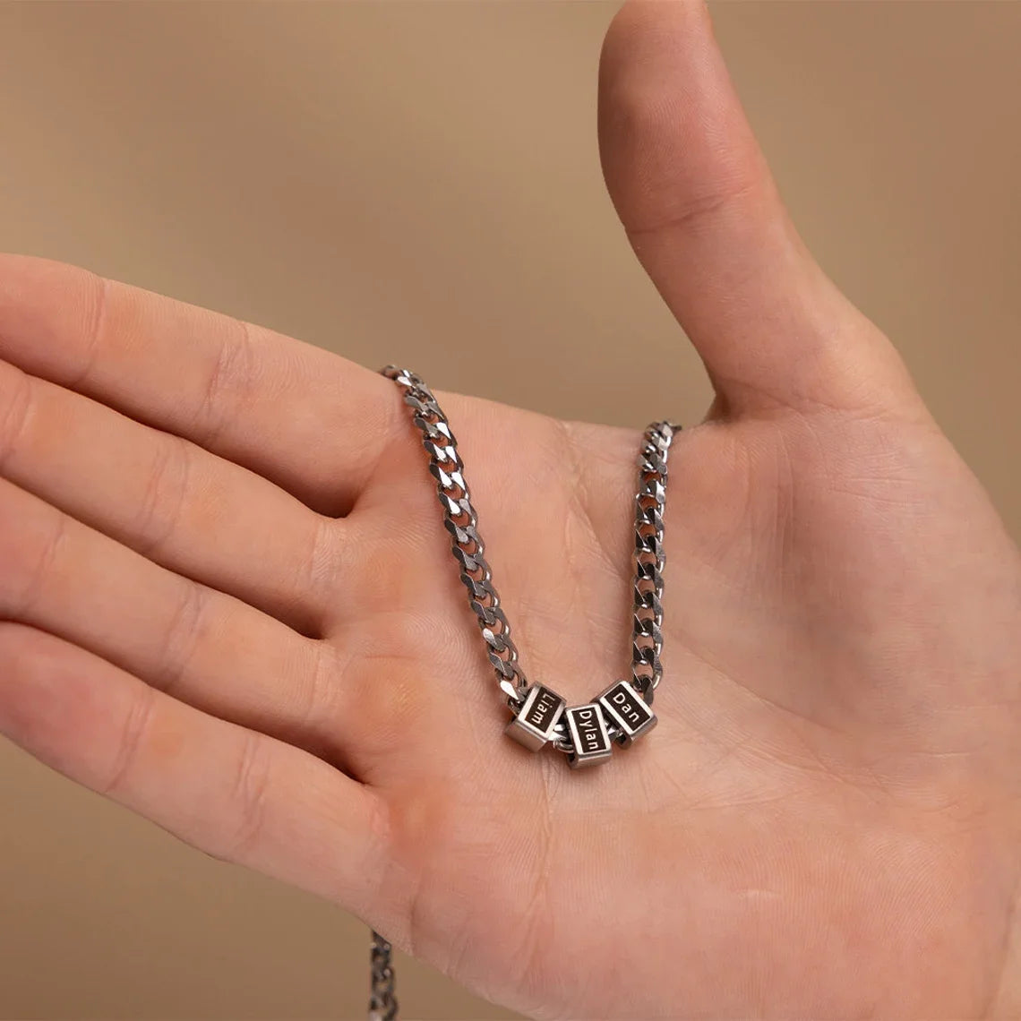 Curb Chain Multi Name Necklace - MEN