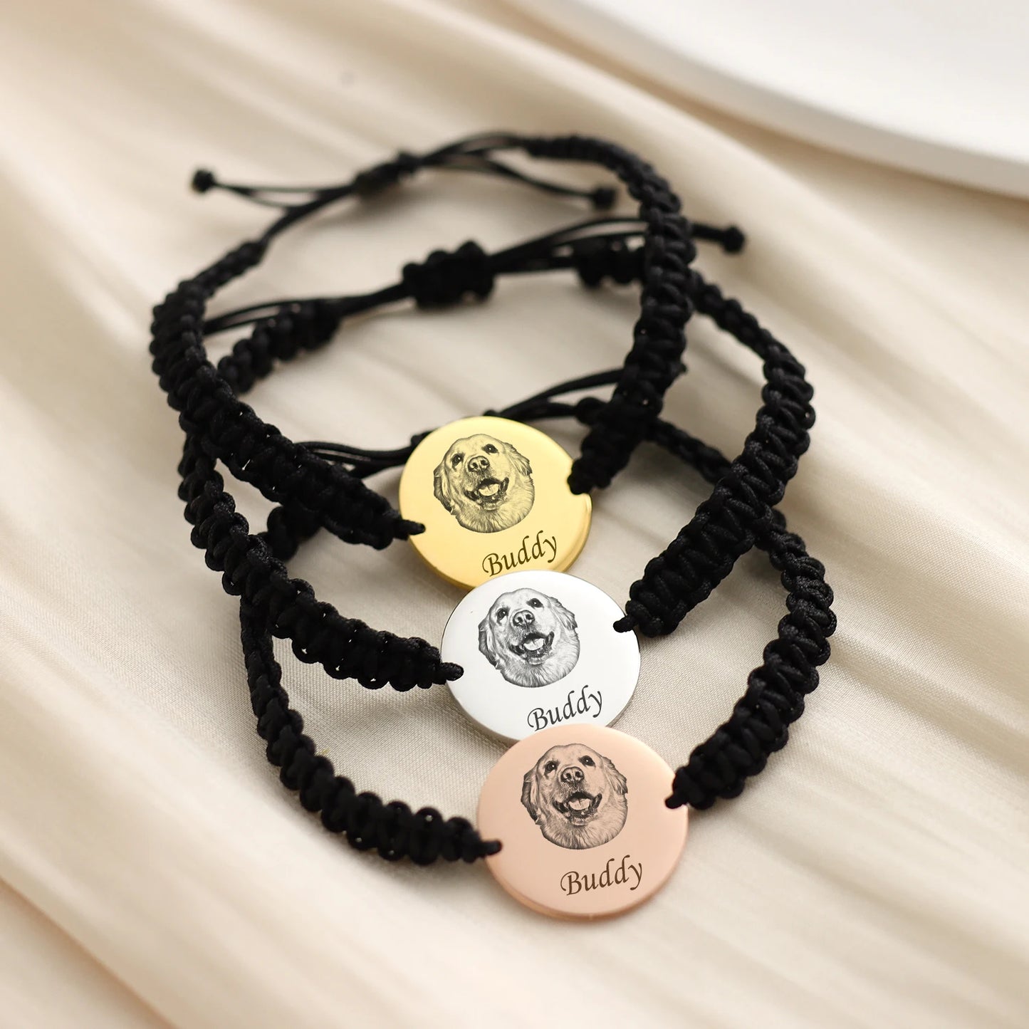 Pet Photo Charm Rope Bracelet